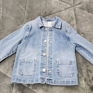 H&M Girls Stretch Blue Jean Denim Jacket Size 7-8 NEW without Tags